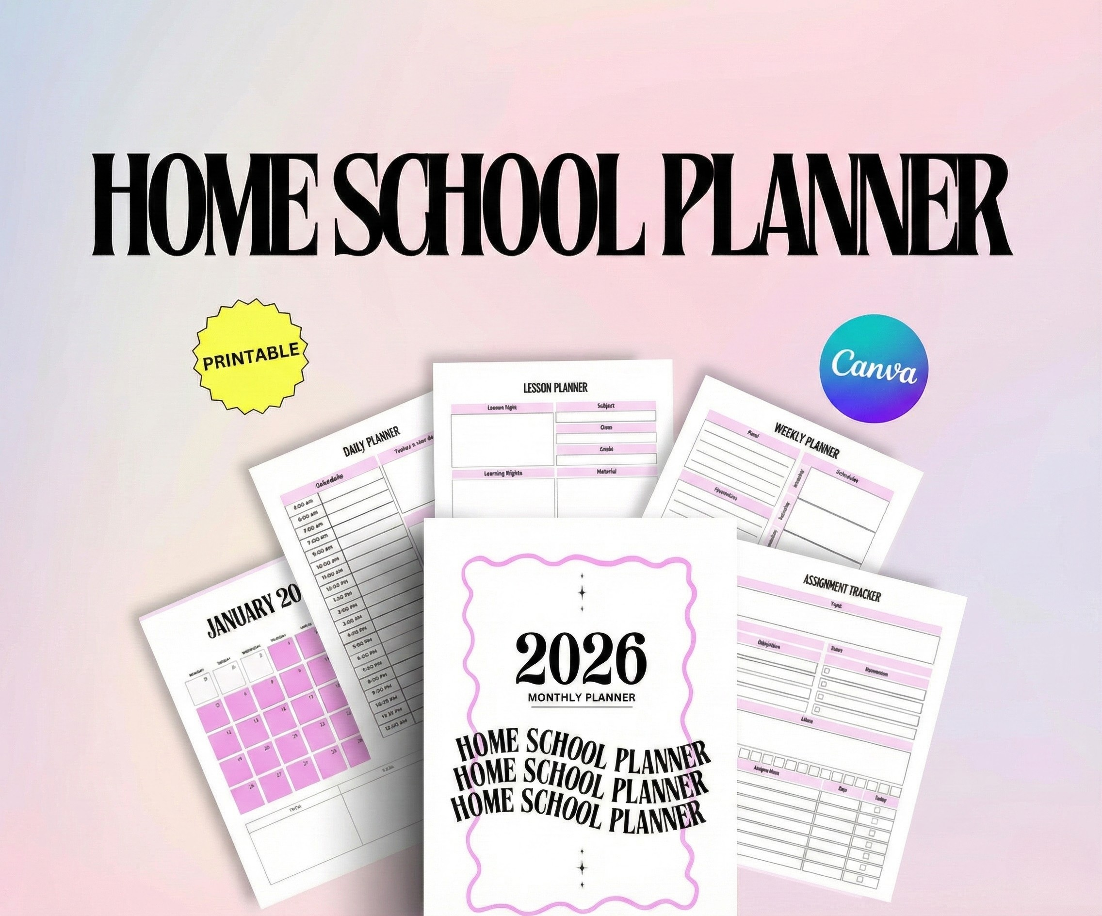 2026 Digital Products Mega Bundle - 26 Printable Planners + Habit Tracker