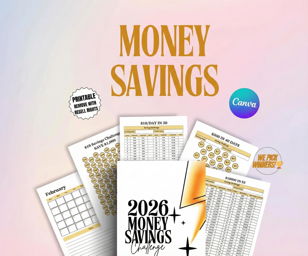 2026 Digital Products Mega Bundle - 26 Printable Planners + Habit Tracker